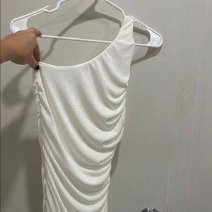 Elegant White One-Shoulder Dress